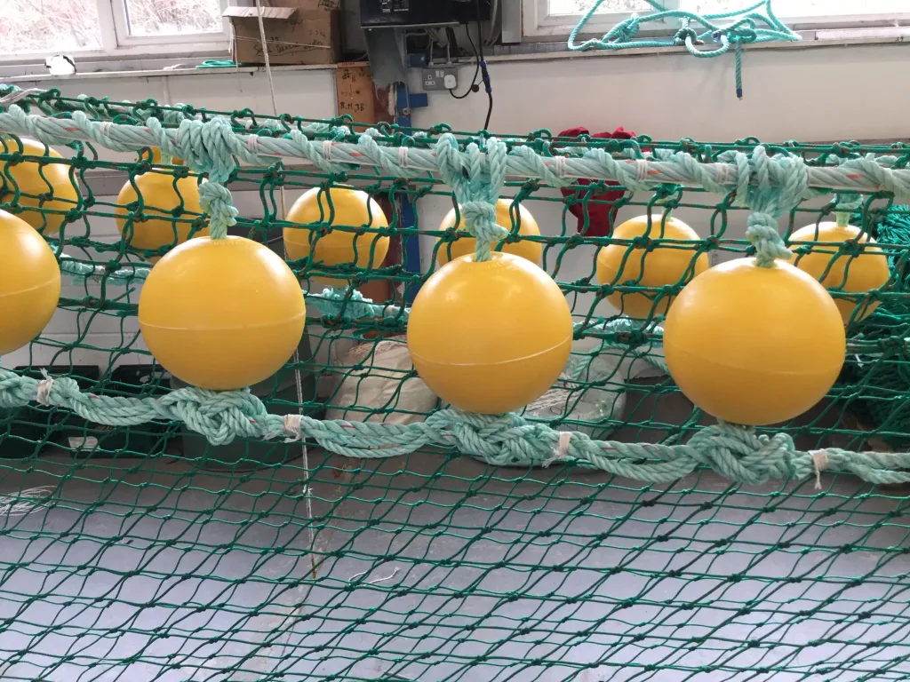 double bosom trawl displayed on the production floor