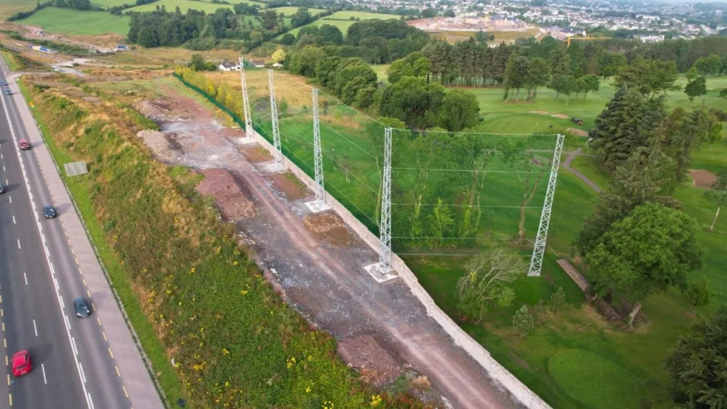 Ariel view: high-altitude ball stop netting solution