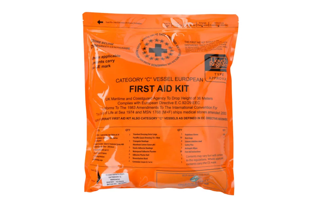 Category C first aid kit for marine vessels