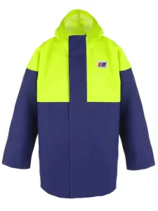 Image of Stormline Waterproof Jacket: "Stormline waterproof jacket in vibrant neon yellow, designed for maximum visibility and protection against harsh weather conditions at sea