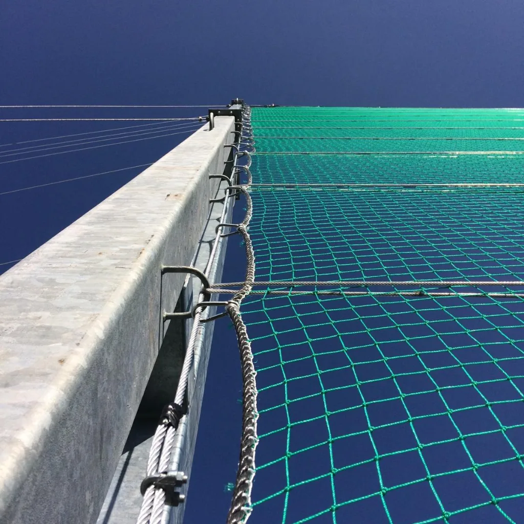 Sports net hardware, support cables, rust prevention, secure fastening, structural integrity, sports net maintenance, durability, Ireland weather conditions